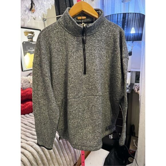VS pink sweater knit quarter 1/4 zip drawstring crop top sweater short - Picture 1 of 5